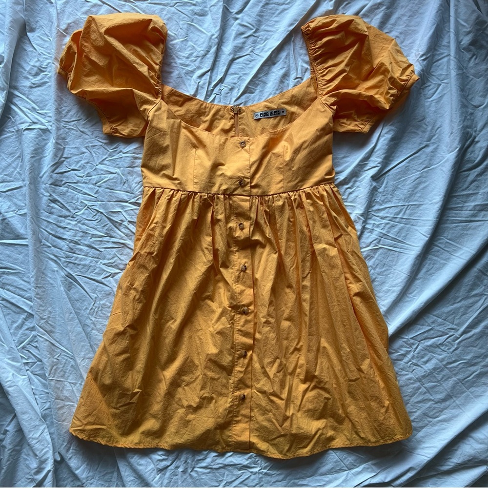 Ciao Lucia orange babydoll mini dress